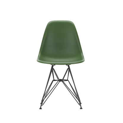 Eames DSR Plastic Side Chair (New Height) in Forest with Basic Dark Base by Vitra