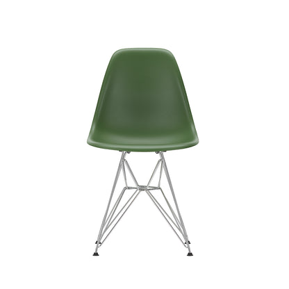 Eames DSR Plastic Side Chair (New Height) in Forest with Chrome Base by Vitra