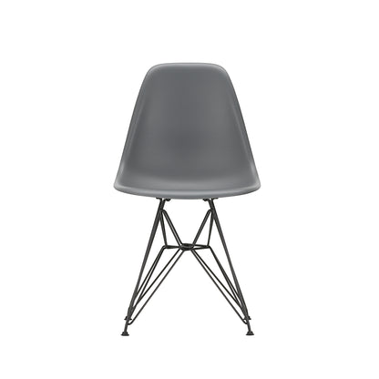 Eames DSR Plastic Side Chair (New Height) in Granite Grey with Basic Dark Base by Vitra