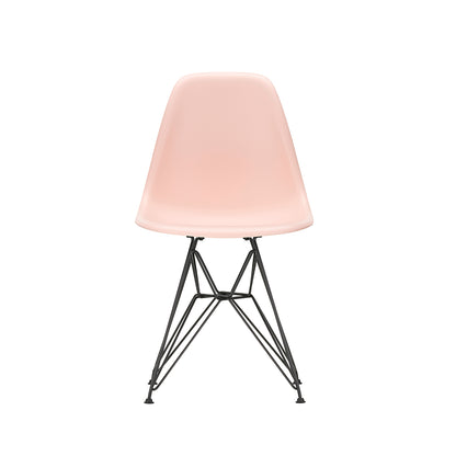 Eames DSR Plastic Side Chair (New Height) in Pale Rose with Basic Dark Base by Vitra