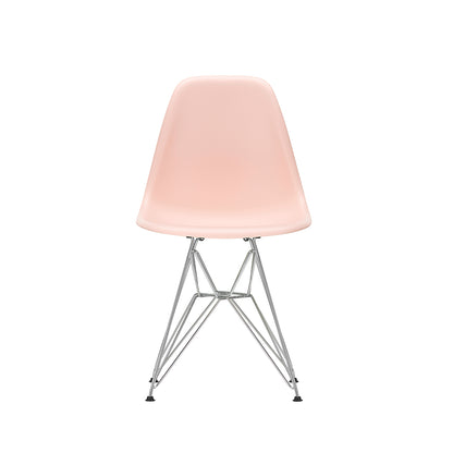 Eames DSR Plastic Side Chair (New Height) in Pale Rose with Chrome Base by Vitra