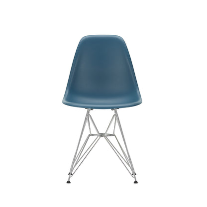 Eames DSR Plastic Side Chair (New Height) in Sea Blue with Chrome Base by Vitra