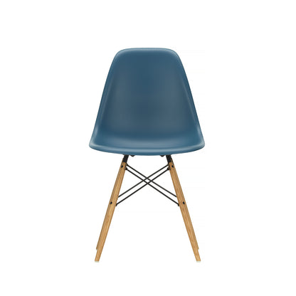 Vitra Eames DSW Plastic Side Chair - Sea blue 83 / Golden Ash
