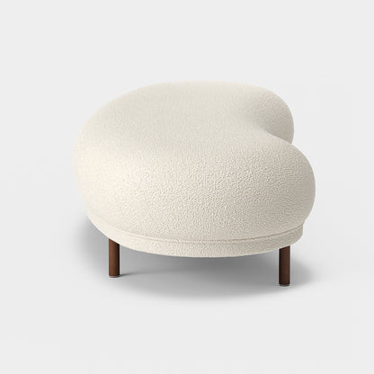 Dandy Ottoman by Massproductions - Storr Eggshell 1501 / Walnut Stained Beech Base 