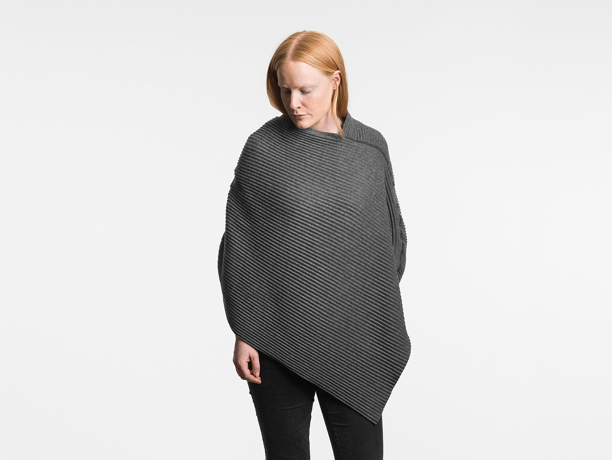 Dark Grey Pleece Short Poncho by Design House Stockholm