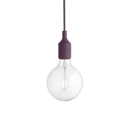 Muuto E27 LED Pendant Light - Burgundy Rubber