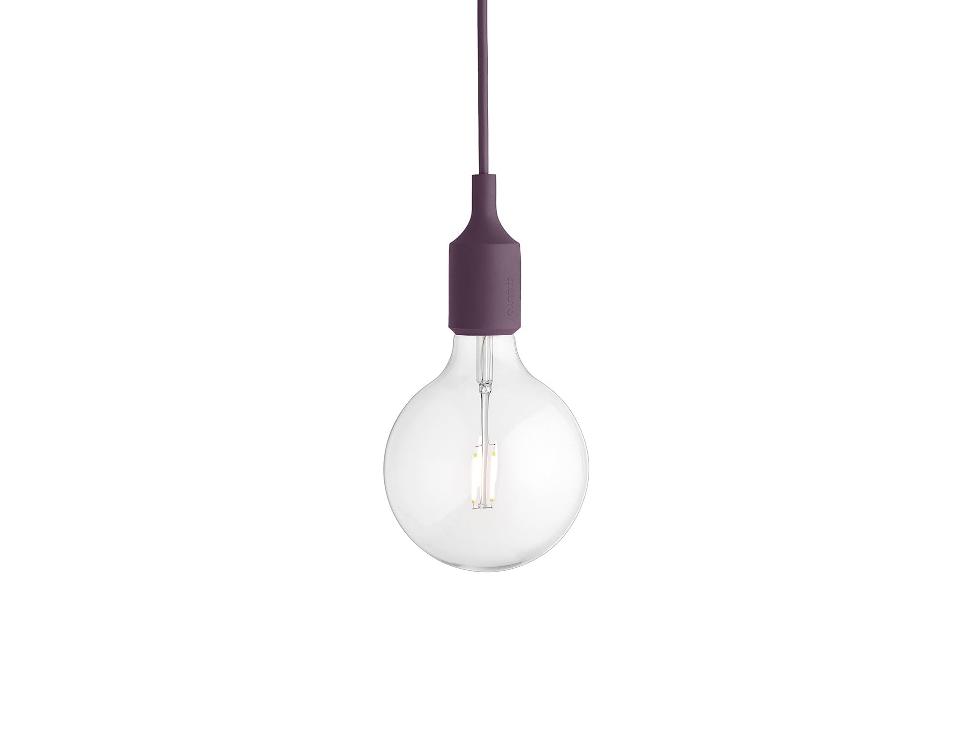 Muuto E27 LED Pendant Light - Burgundy Rubber
