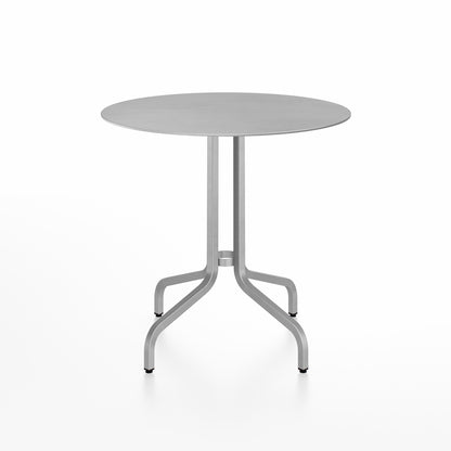 1 Inch Outdoor Cafe Table by Emeco - Round (Diameter: 76 cm) / Hand Brushed Aluminium Base / Aluminium Tabletop