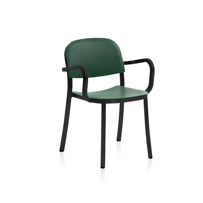1 Inch Armchair by Emeco - Black Powder Coated Aluminium / Green