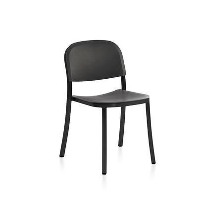 1 Inch Side Chair by Emeco - Black Powder Coated Aluminium / Dark Grey
