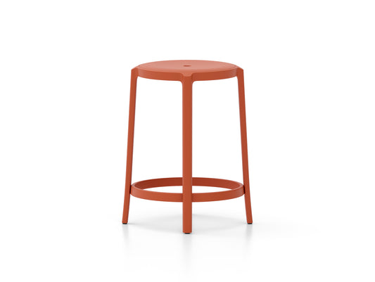 On & On Counter Stool - Recycled Plastic Seat by Emeco / Orange