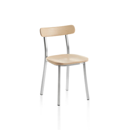 Utility Side Chair by Emeco - Hand-brushed Aluminium Frame / Accoya