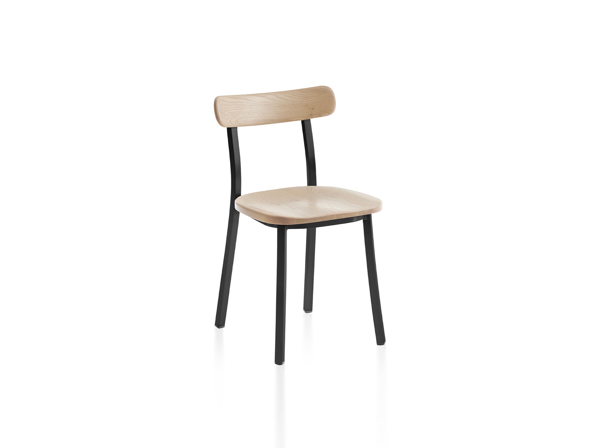 Utility Side Chair by Emeco - Black Powder Coated Aluminium Frame / Ash