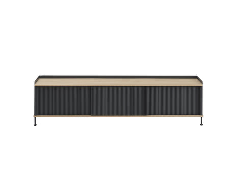 Enfold Sideboard by Muuto - 186x45 / Lacquered Oak / Black Lacquered Steel