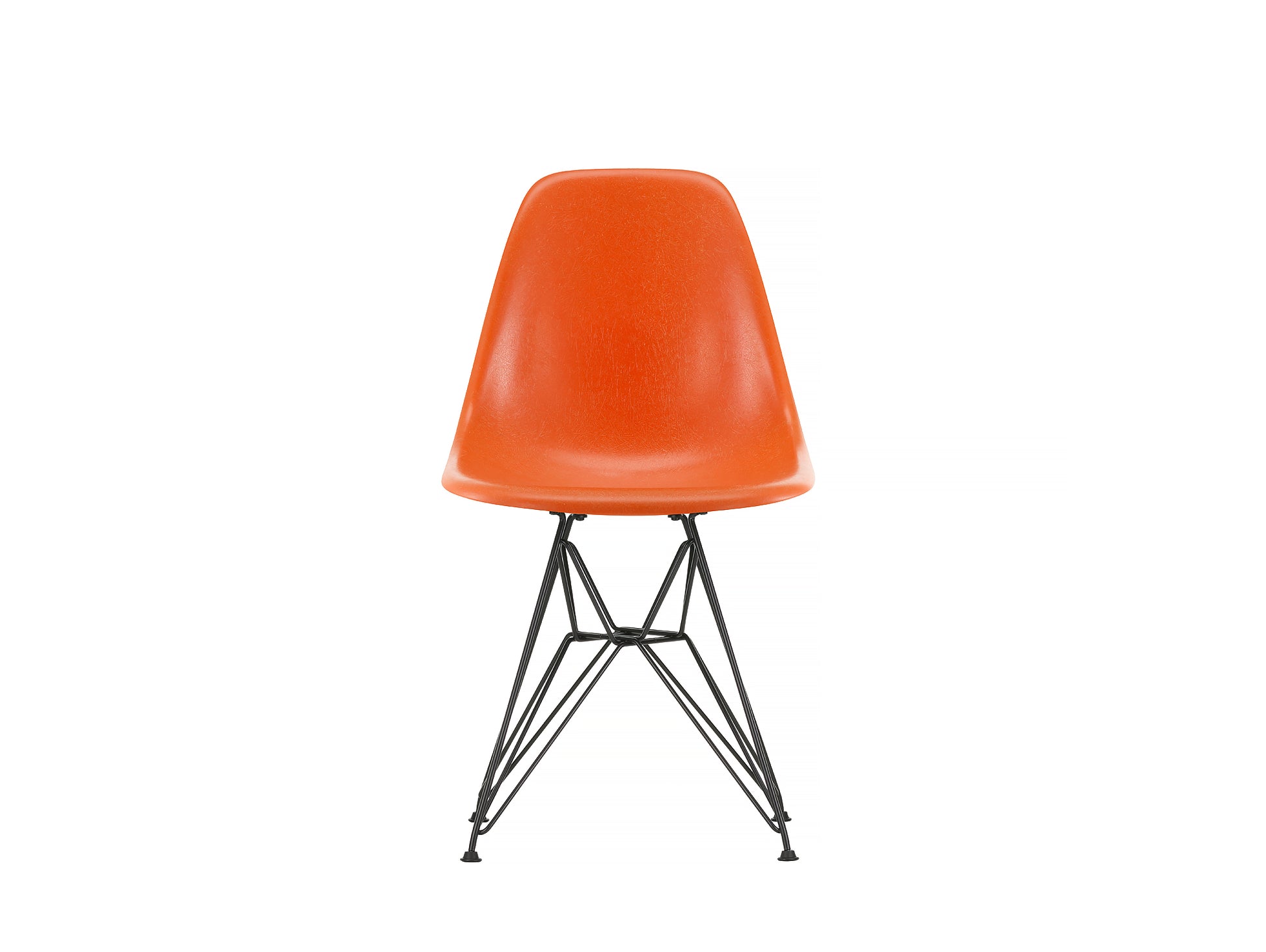 Red Orange, Eames Fiberglass DSR Side Chair by Vitra