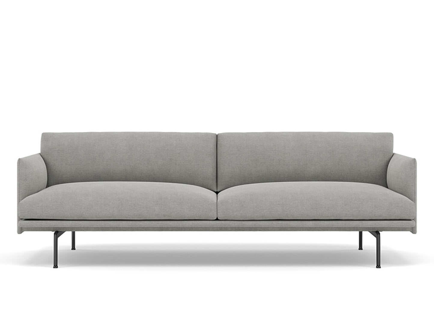 Muuto Outline 2 Seater Sofa - Polished Aluminium Base / fiord 151