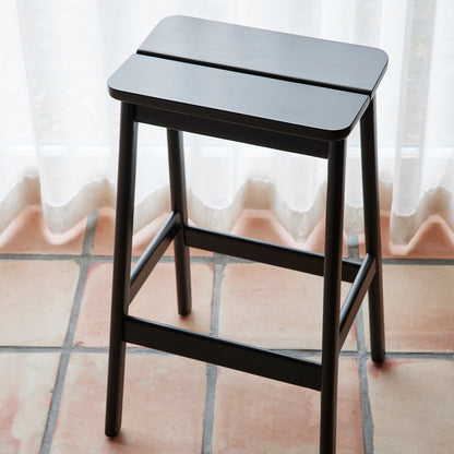 Angle Bar Stool by Form and Refine - Height: 65 cm / Black Stained Beech