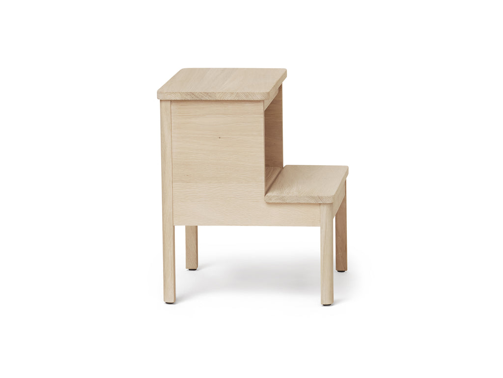 White oak shop step stool