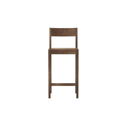 Bar Chair 01 by Frama - 65 cm Height - Dark Brown Oiled Solid Birch