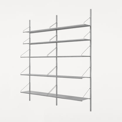 Shelf Library Stainless Steel by Frama - H1852 cm / Double Section (w80 shelves)