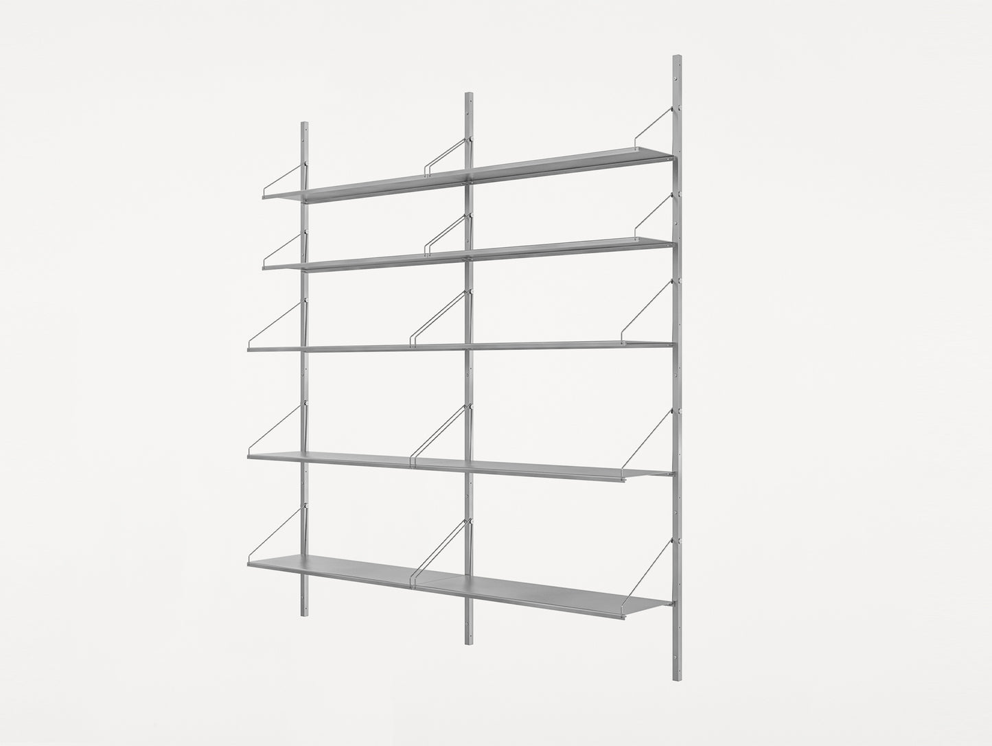 Shelf Library Stainless Steel by Frama - H1852 cm / Double Section (w80 shelves)