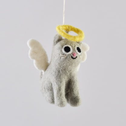 Gabby Cat Felted Hanging Decorations by Wrap Stationery