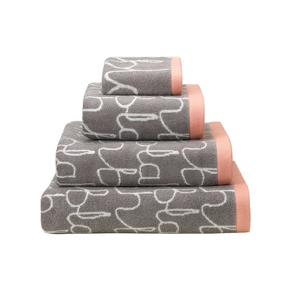 Grey Blah Blah Towels by Donna Wilson
