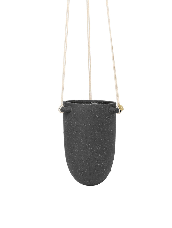 Small Speckle Hanging Pot in Dark Grey by Ferm Living