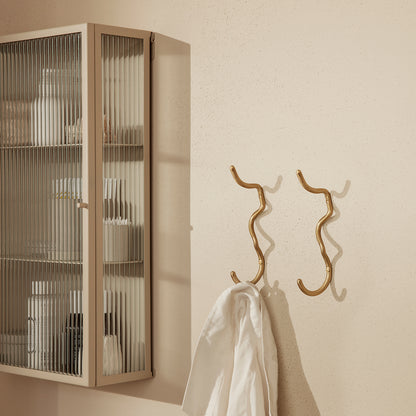 Haze Wall Cabinet - Cashmere / Reeded Glass