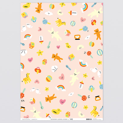 Hey Baby Wrapping Paper x 3 Sheets by Wrap