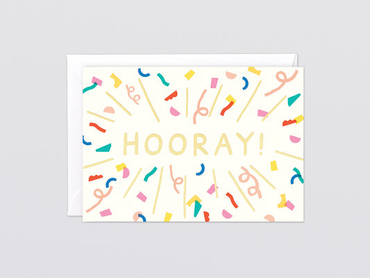 Hooray Foiled Greetings Card by Wrap