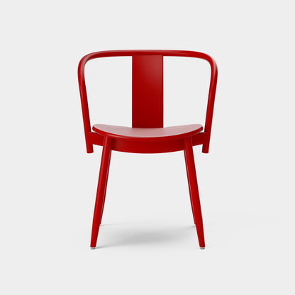 Icha Chair in Red Lacquered Beech by Massproductions