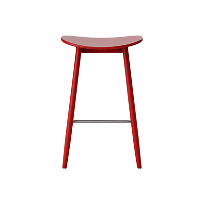 Icha Bar Stool by Massproductions - H650 / Red Lacquered Beech
