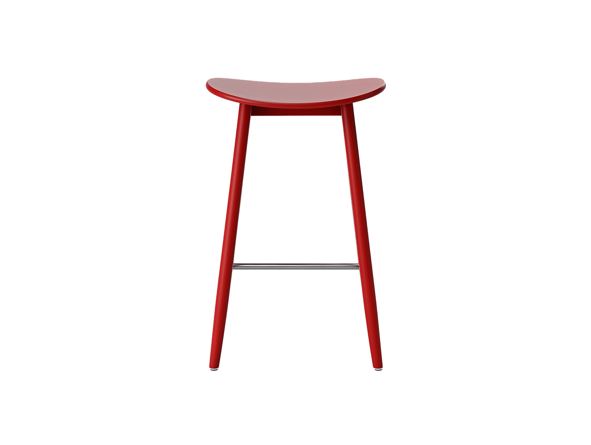 Icha Bar Stool by Massproductions - H650 / Red Lacquered Beech