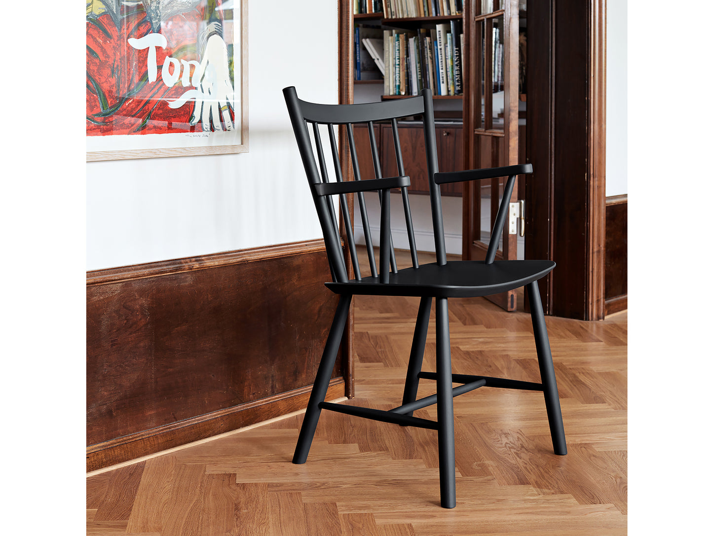 Black Painted Beech J42 chair by HAY