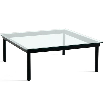 Kofi Table / 100 x 100 cm / Black Lacquered Oak Base / Clear Glass Tabletop / HAY