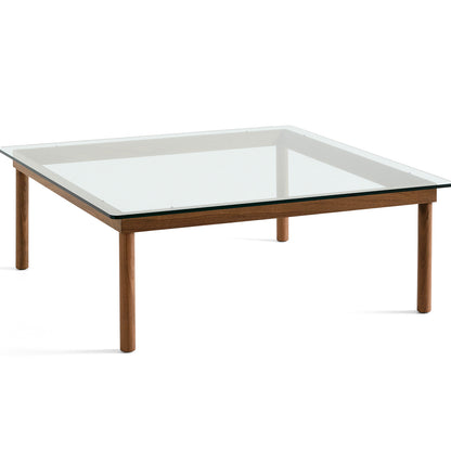 Kofi Table / 100 x 100 cm / Walnut Base / Clear Glass Tabletop / HAY