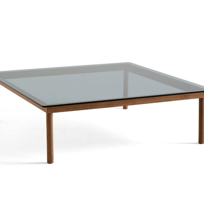 Kofi Table / 120 x 120 cm / Walnut Base / Grey Glass Tabletop / HAY
