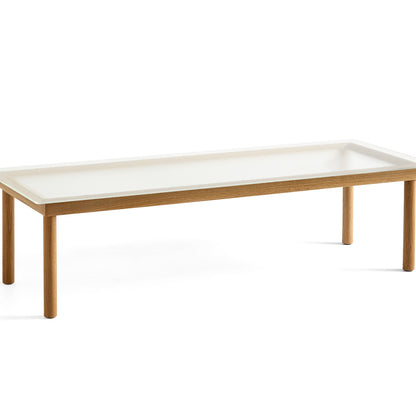 Kofi Table / 140 x 50 cm / Lacquered Oak Base / Clear Reeded Glass Tabletop / HAY