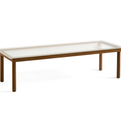 Kofi Table / 140 x 50 cm / Walnut Base / Clear Reeded Glass Tabletop / HAY