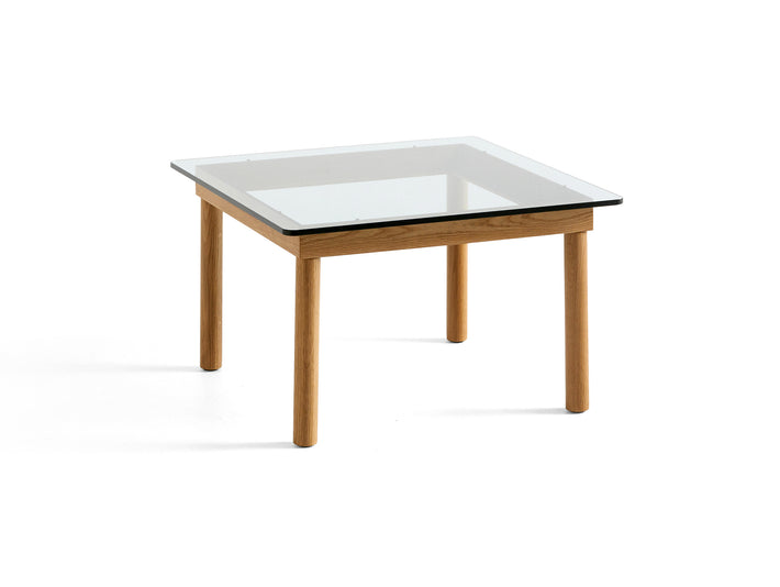 Kofi Table / 60 x 60 cm / Lacquered Oak Base / Clear Glass Tabletop / HAY