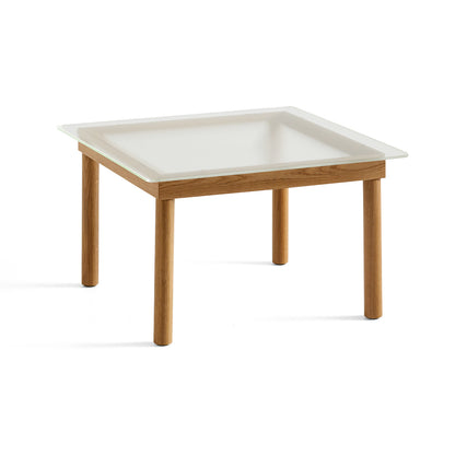 Kofi Table / 60 x 60 cm / Lacquered Oak Base / Clear Reeded Glass Tabletop / HAY