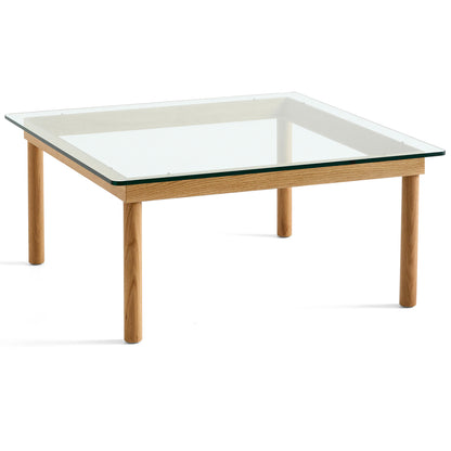 Kofi Table / 80 x 80 cm / Lacquered Oak Base / Clear Glass Tabletop / HAY