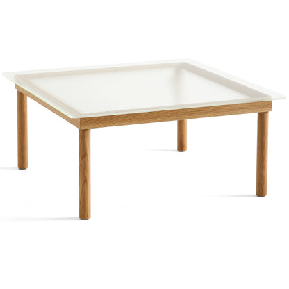 Kofi Table / 80 x 80 cm / Lacquered Oak Base / Clear Reeded Glass Tabletop / HAY
