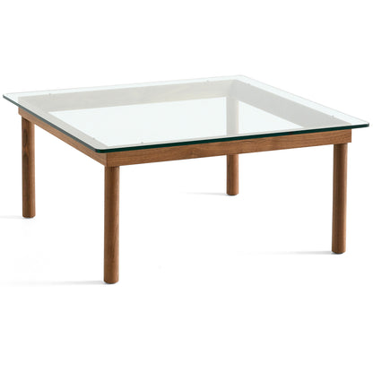 Kofi Table / 80 x 80 cm / Walnut Base / Clear Glass Tabletop / HAY