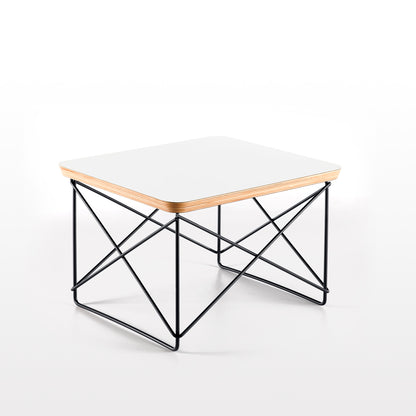 Eames Occasional Table LTR, Basic Dark Base, White HPL Top