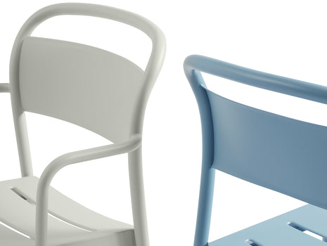  Linear Steel Armchair in Grey and Pale Blue by Muuto
