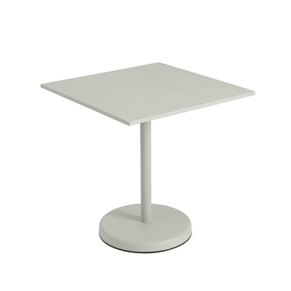Linear Steel Café Table - Square, Grey