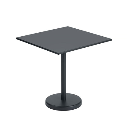 Linear Steel Café Table - Square, Black
