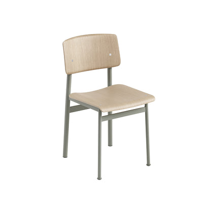 Loft Chair by Muuto - Lacquered Oak Veneer / Dust Green Steel Base